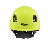 Type II + Vented Hi-Viz Yellow Safety Helmet (T2VHY - Back)