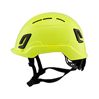 Type II + Vented Hi-Viz Yellow Safety Helmet (T2VHY - Left)