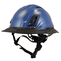 Type II + Vented Kentucky Blue Safety Helmet with Black FlexBrim (T2VKBFBBK - Three Quarter View)