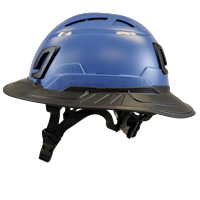 Type II + Vented Kentucky Blue Safety Helmet with Black FlexBrim (T2VKBFBBK - Left)