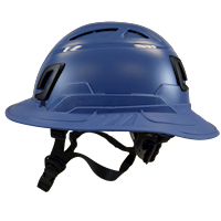 Type II + Vented Kentucky Blue Safety Helmet with Kentucky Blue FlexBrim (T2VKBFBKB - Left)