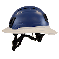 Type II + Vented Kentucky Blue Safety Helmet with White FlexBrim (T2VKBFBWH - Left)