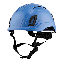 Type II + Vented Kentucky Blue Safety Helmet (T2VKB - Three Quarter View)