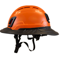 Type II + Vented Orange Safety Helmet with Black FlexBrim (T2VORFBBK - Left)