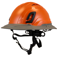 Type II + Vented Orange Safety Helmet with Dove Gray FlexBrim (T2VORFBDG - Three Quarter View)