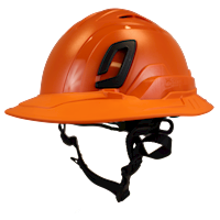 Type II + Vented Orange Safety Helmet with Orange FlexBrim (T2VORFBOR - Three Quarter)