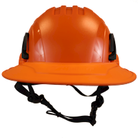 Type II + Vented Orange Safety Helmet with Orange FlexBrim (T2VORFBOR - Front)