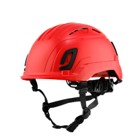 Type II + Vented Red Safety Helmet with Mips Technology (T2VRDM - Three Quarter View)