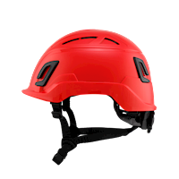 Type II + Vented Red Safety Helmet with Mips Technology (T2VRDM - Left)