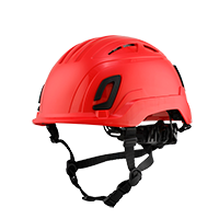 Type II + Vented Red Safety Helmet (T2VRD - Three Quarter View)