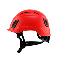Type II + Vented Red Safety Helmet (T2VRD - Left)
