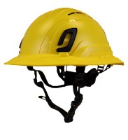 Type II + Vented Yellow Safety Helmet with Yellow FlexBrim (T2VYLFBYL - Three Quarter View)
