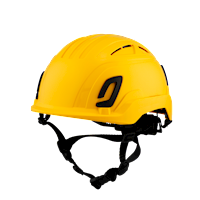 Type II + Vented Yellow Safety Helmet with Mips Technology (T2VYLM - Three Quarter View)
