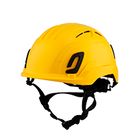 Type II + Vented Yellow Safety Helmet (T2VYL - Three Quarter View)