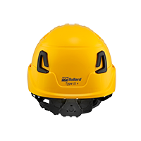 Type II + Vented Yellow Safety Helmet (T2VYL - Back)