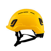 Type II + Vented Yellow Safety Helmet (T2VYL - Left)