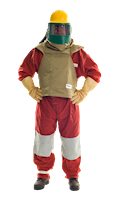 Bullard Resp SAR Blast - Type CE 88VX Cape 38" Golden Gate Cap Sleeves Cinch Straps Nylon Tan (21821 - Front)