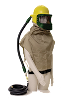 Bullard Resp SAR Blast - Type CE Comp Air 88VX 28" Cape 46VX F30 Cont Flow 1/4" Ind Interchange 25' Hose V10 Starter (88VX3230H - Three Quarter)