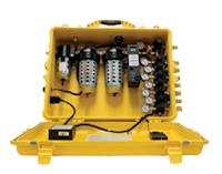 Bullard Resp SAR Air Filter CAB 100 CFM Box 5 PPM Ind Regs 8 Outlet Ind Interchange Outlet (CAB100IRHA5 - Front)