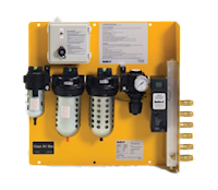 Bullard Resp SAR Air Filter CAB 100 CFM Panel 5 PPM Manifold 8 Outlet Ind Interchange Outlet (CAB100PMHA5 - Front)