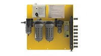 Bullard Resp SAR Air Filter CAB 100 CFM Panel 10 PPM Manifold 8 Outlet Schrader Outlet (CAB100PMSC - Front)