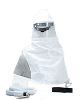 Bullard Resp SAR CC20 Assembly Comp Air 20SICN Hood Tychem SL Acetate 0.020" Double Bib 20RT 20BT Clamp F30 1/4" Ind Interchange (CC20SIC30 - Front)