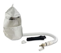 Bullard Resp SAR CC20 Assembly Comp Air 20TJN Hood Tychem QC Acetate 0.020" Single Bib 20RT 20BT Clamp F30 1/4" Ind Interchange (CC20TJ30 - Front) - 2