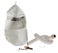 Bullard Resp SAR CC20 Assembly Free Air Pump 20TJN Hood Tychem QC Acetate 0.020" Single Bib 20RT 20BT Clamp F35 1/2" Ind Interchange (CC20TJ35 - Pro - Front)