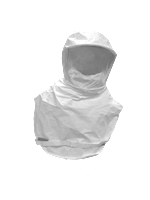 Bullard Resp SAR RT Assembly Comp Air RT1 Hood Tychem QC Acetate 0.020" Double Bib Inflatable Neck Cuff 20BT Clamp F30 1/4" Ind Interchange (RT130 - Front)