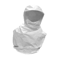 Bullard Resp SAR/PAPR RT Hood Tychem QC Acetate 0.020" Double Bib Inflatable Neck Cuff Threaded (RT1T - Front)