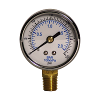 Bullard Resp Free-Air Pump Pressure Gauge 0-30 PSI EDP30, EDP50 Pod (S19683 - Front)