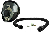 Bullard Resp SAR Free Air Pump Spectrum Full Face Assembly Cont Flow SPECCFML Medium/Large SPECBT 1/2" Ind Interchange (SPEC35L - Front)