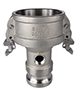 3 x 2 Inch (in) Long with Port Size 316 Stainless Steel DA Reducer Double Lock Camlock Fitting