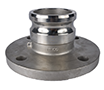 316 Stainless Steel A Adapter x Pipe (Flange) Camlock Fitting