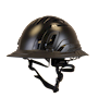 Type II + Non-Vented Black Safety Helmet with Black FlexBrim (T2NBKFBBK - Three Quarter View)