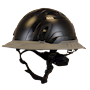 Type II + Non-Vented Black Safety Helmet with Dove Gray FlexBrim (T2NBKFBDG - Three Quarter View)