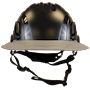 Type II + Non-Vented Black Safety Helmet with Dove Gray FlexBrim (T2NBKFBDG - Front)