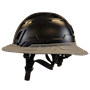 Type II + Non-Vented Black Safety Helmet with Dove Gray FlexBrim (T2NBKFBDG - Left)