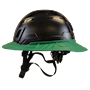 Type II + Non-Vented Black Safety Helmet with Forest Green FlexBrim (T2NBKFBFG - Left)