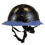 Type II + Non-Vented Black Safety Helmet with Kentucky Blue FlexBrim (T2NBKFBKB - Three Quarter View)