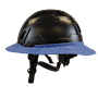 Type II + Non-Vented Black Safety Helmet with Kentucky Blue FlexBrim (T2NBKFBKB - Left)