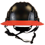 Type II + Non-Vented Black Safety Helmet with Red FlexBrim (T2NBKFBRD - Front)