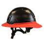 Type II + Non-Vented Black Safety Helmet with Red FlexBrim (T2NBKFBRD - Left)