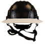 Type II + Non-Vented Black Safety Helmet with White FlexBrim (T2NBKFBWH - Front)
