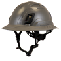 Type II + Non-Vented Dove Gray Safety Helmet with Dove Gray FlexBrim (T2NDGFBDG - Three Quarter View)