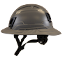 Type II + Non-Vented Dove Gray Safety Helmet with Dove Gray FlexBrim (T2NDGFBDG - Left)