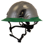 Type II + Non-Vented Dove Gray Safety Helmet with Forest Green FlexBrim (T2NDGFBFG - Three Quarter View)
