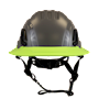 Type II + Non-Vented Dove Gray Safety Helmet with Hi-Viz Yellow FlexBrim (T2NDGFBHY - Front)