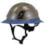 Type II + Non-Vented Dove Gray Safety Helmet with Kentucky Blue FlexBrim (T2NDGFBKB - Three Quarter View)