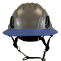 Type II + Non-Vented Dove Gray Safety Helmet with Kentucky Blue FlexBrim (T2NDGFBKB - Front)